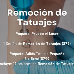 Paquete: Prueba el Láser: 1 Sesión de Remoción de Tatuajes