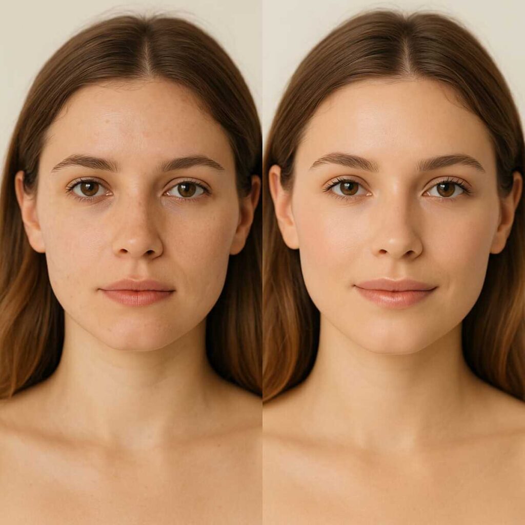 Comparación de antes y después tras tratamiento con microagujas en Waydimar Sthetic Solution Vega Alta.