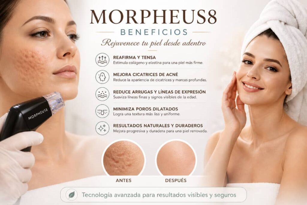 Beneficios del Morpheus 8 para eliminar cicatrices de acné en el rostro.
