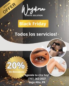 Oferta Black Friday Waydimar Sthetic: 20% descuento en servicios de estética."