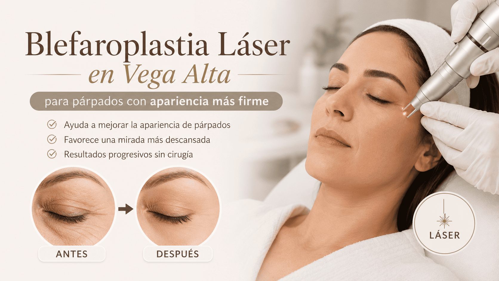 Blefaroplastia láser en Vega Alta para mejorar la apariencia de párpados caídos