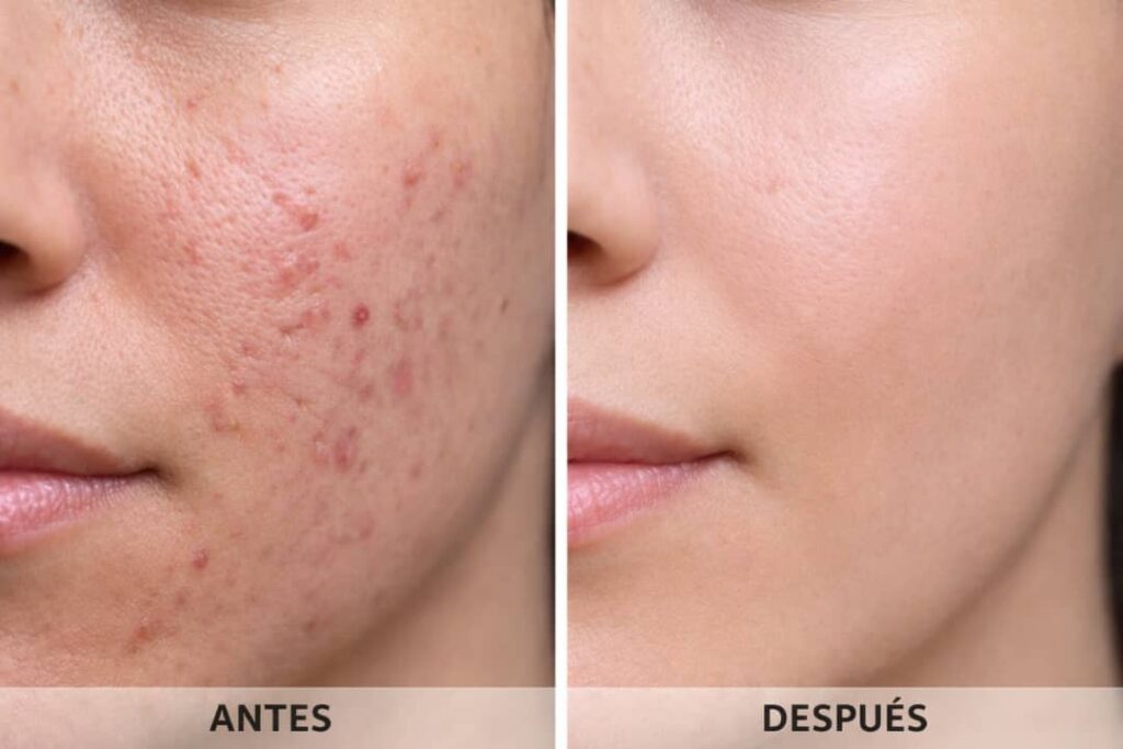 Antes y después de láser CO2 fraccionado para manchas y cicatrices de acné en Puerto Rico