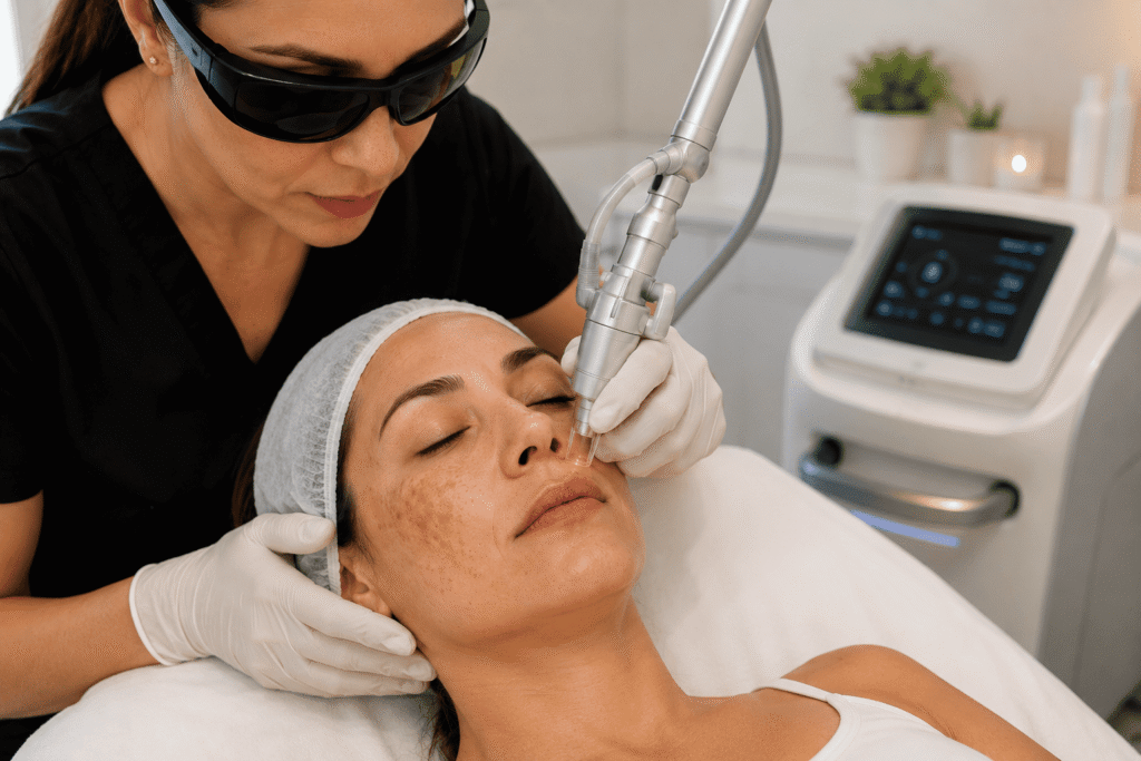 Tratamiento con Láser CO₂ para mejorar la apariencia del melasma y la textura de la piel.