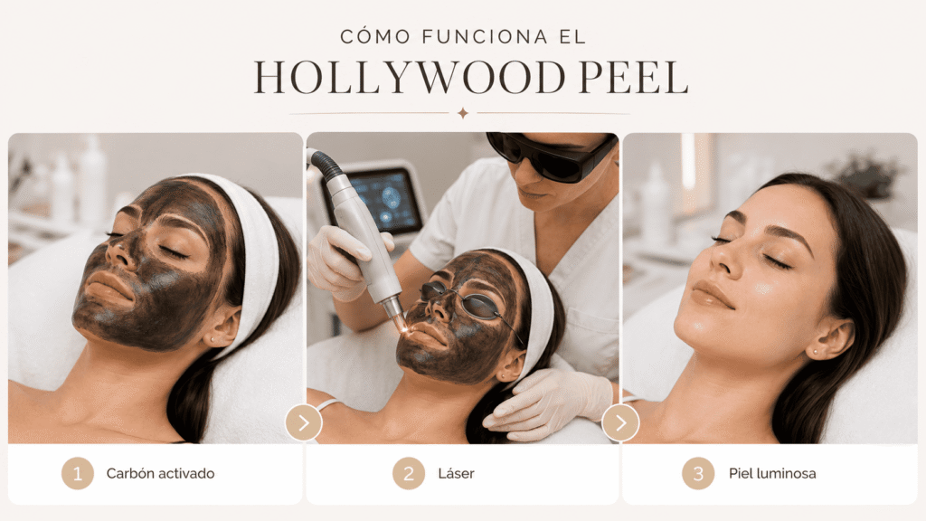Cómo funciona el Hollywood Peel corporal con carbón activado y láser