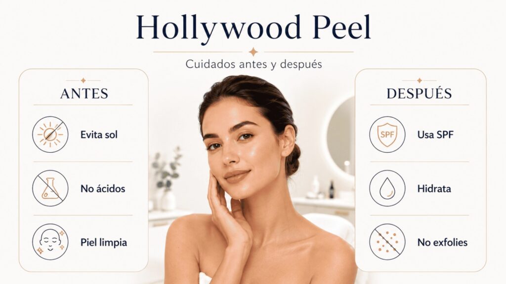 Cuidados antes y después del Hollywood Peel en espalda