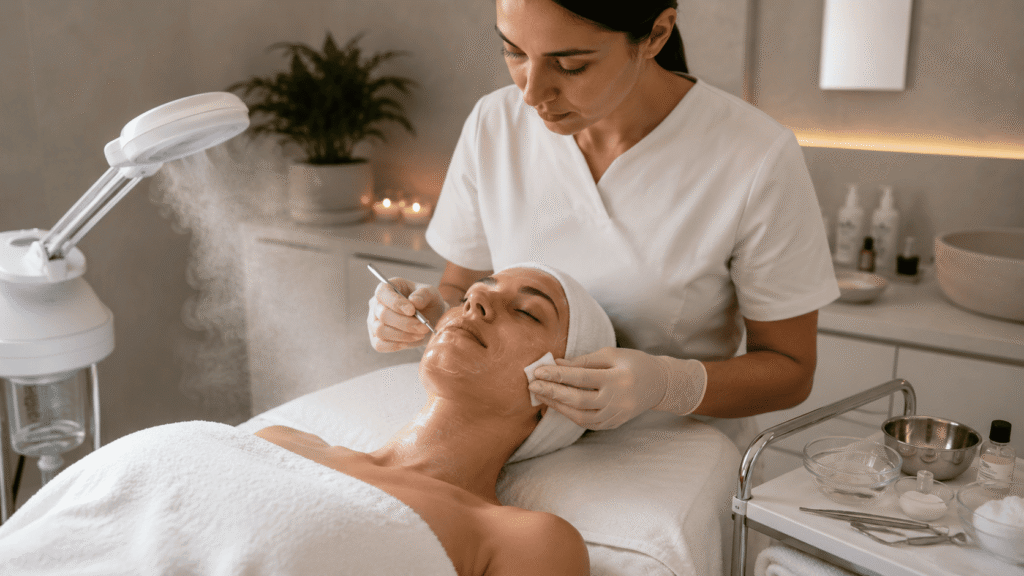 sesión de facial profundo en Vega Alta con limpieza profesional de la piel