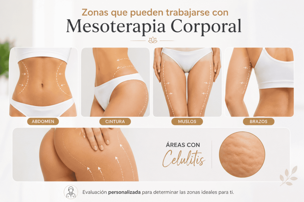 Zonas que pueden trabajarse con mesoterapia corporal en Vega Alta