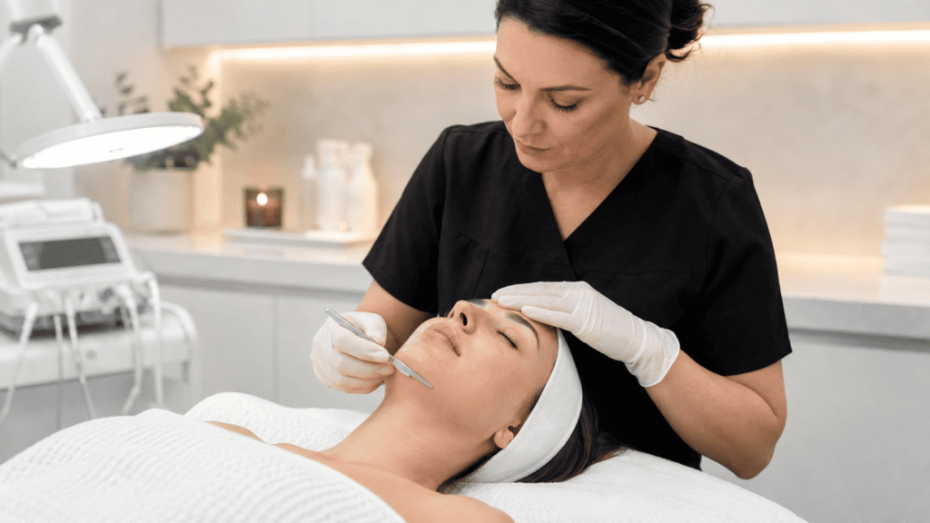Dermaplaning en Vega Alta con exfoliación superficial y retiro de vello facial fino