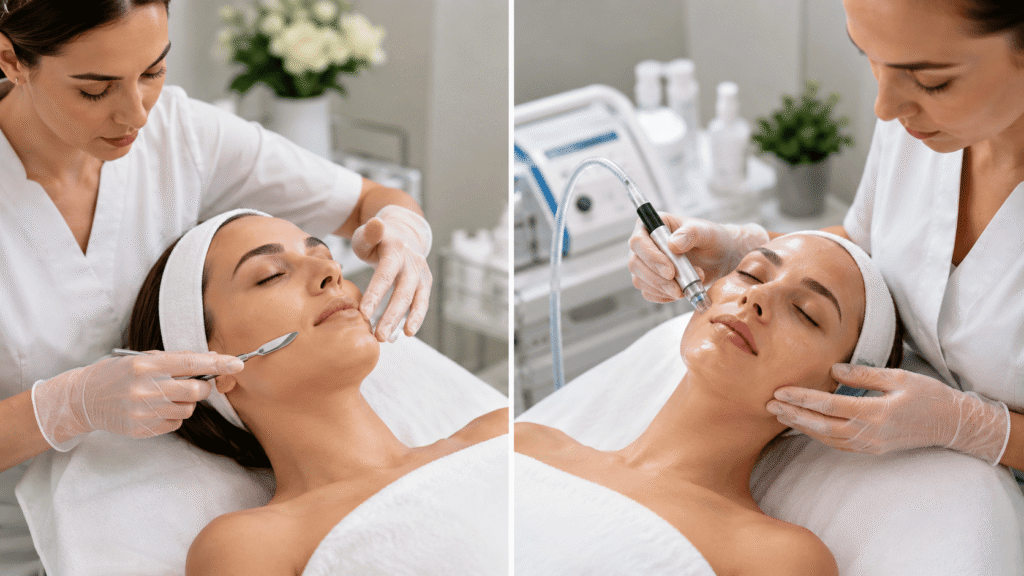 Comparación entre dermaplaning y microdermoabrasión en Vega Alta para exfoliación facial