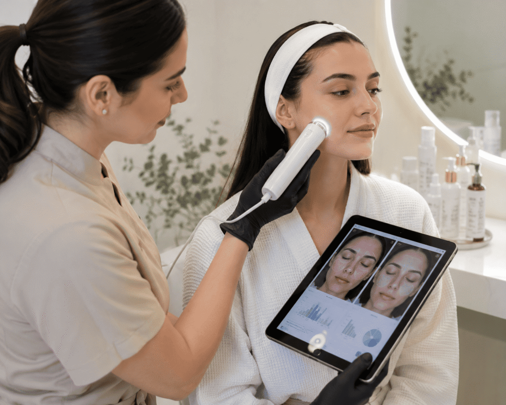Evaluación para elegir entre facial básico y limpieza facial profunda en Vega Alta