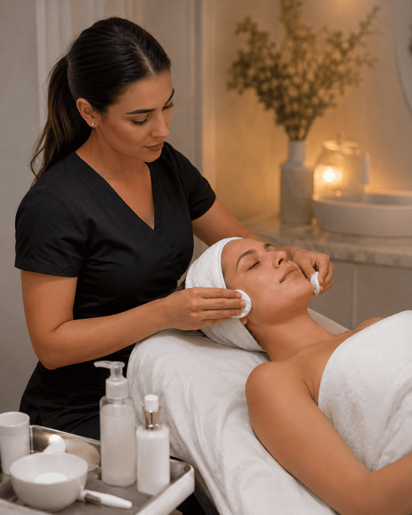 Sesión de facial básico en Vega Alta con limpieza, exfoliación suave, mascarilla e hidratación